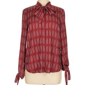 NWOT Modcloth paperclip burgundy blouse, Size Medium